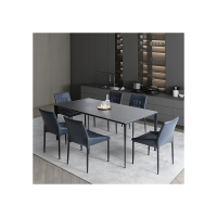 Italian Minimalist Slate Dining Table and Chair Combination Modern Simple Rectangular Dining Table