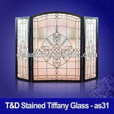 stained tiffany art glass for fire screen