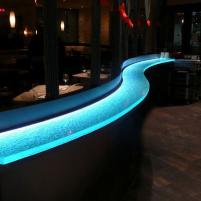 decorative panel for glass bar counter